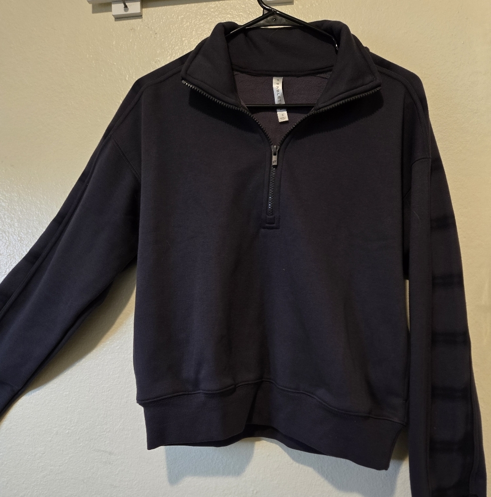 Woman  Black Half-Zip Sweater